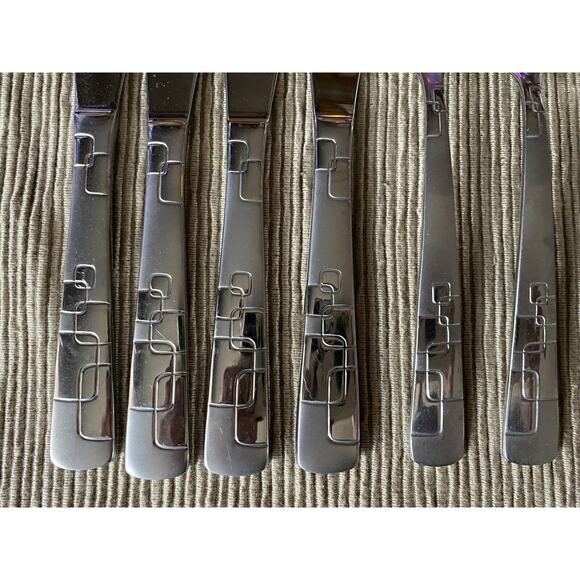 ONEIDA 11 Piece QUADRATIC STAINLESS FLATWARE Forks Knives Spoons - Picture 2 of 3